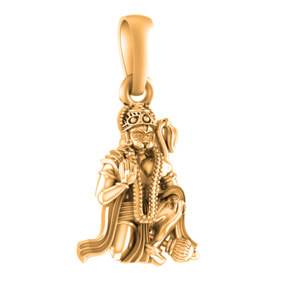 22CT Gold Plated Silver 92.5 Purity God Hanuman (Premium big size) Pendant for Men by Akshat Sapphire-PB7172_Gold