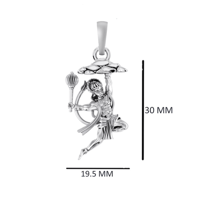 Akshat Sapphire 92.5% Pure Sterling Silver God Hanuman (Big Size) Pendant for Men and Boys