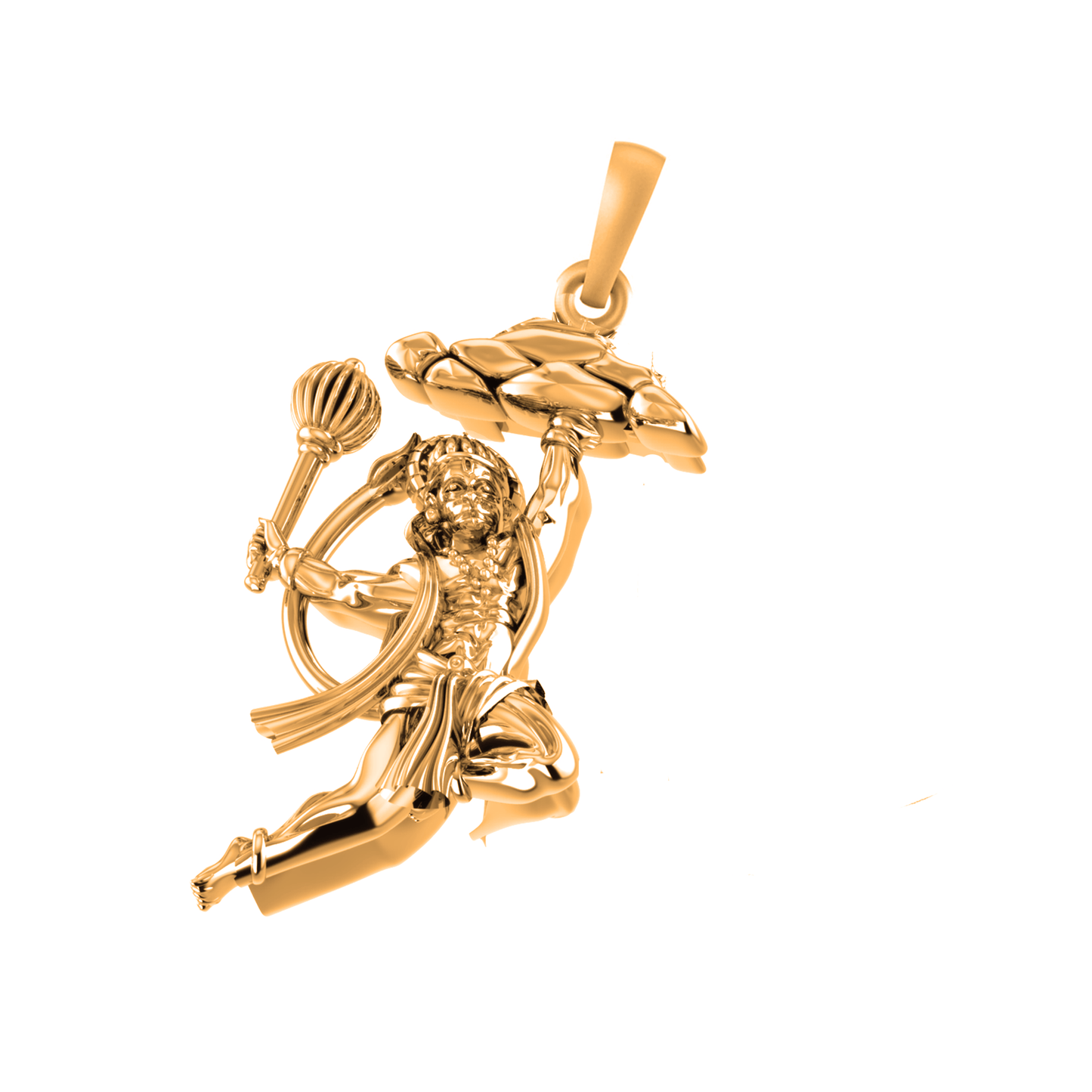 22 CT Gold Plated Silver (92.5% purity) God Hanuman/Bajrang Bali (Big Size) Pendant for Men