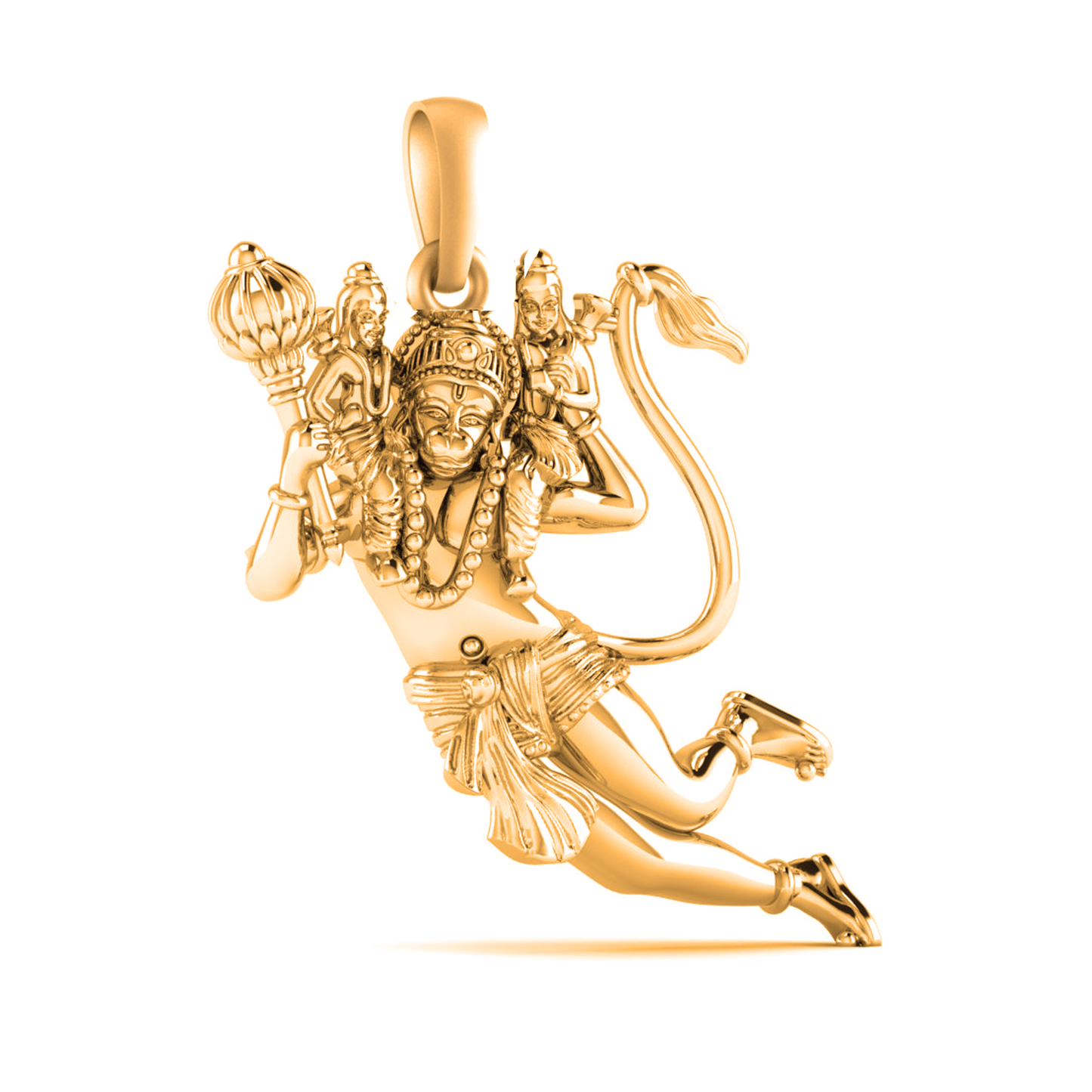 22 CT Gold Plated Silver (92.5% purity) God Hanuman/Bajrang Bali (Big Size) Pendant for Men