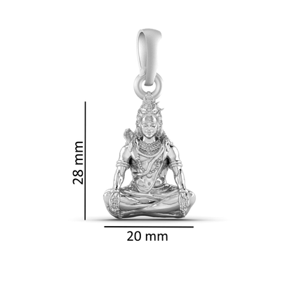 92.5% Pure Sterling Silver God Shiva Pendant (Big Size) for Men & Women