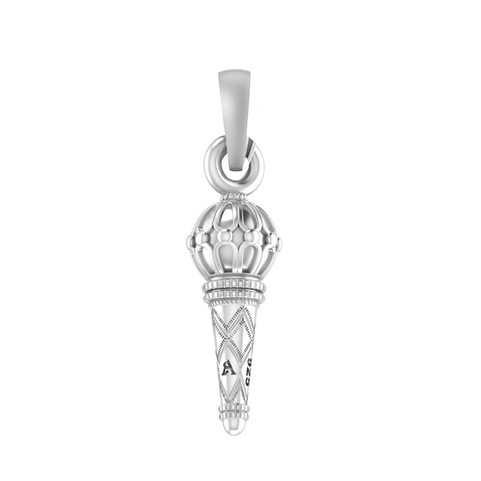 Akshat Sapphire 92.5% Pure Sterling Silver God Hanuman Gada Pendant (Big size) for Men & Women