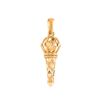 22 CT Gold Plated Silver (92.5% purity) God Hanuman/Bajrang Bali Gada Pendant (Big size) Pendant for Men