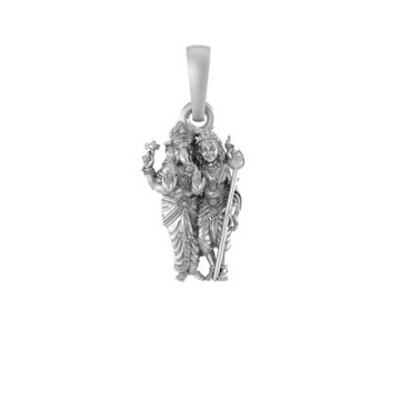 Akshat Sapphire 92.5% Pure Sterling Silver God Ganesh kartikeya (Big Size) Brother Pendant for Men & Women