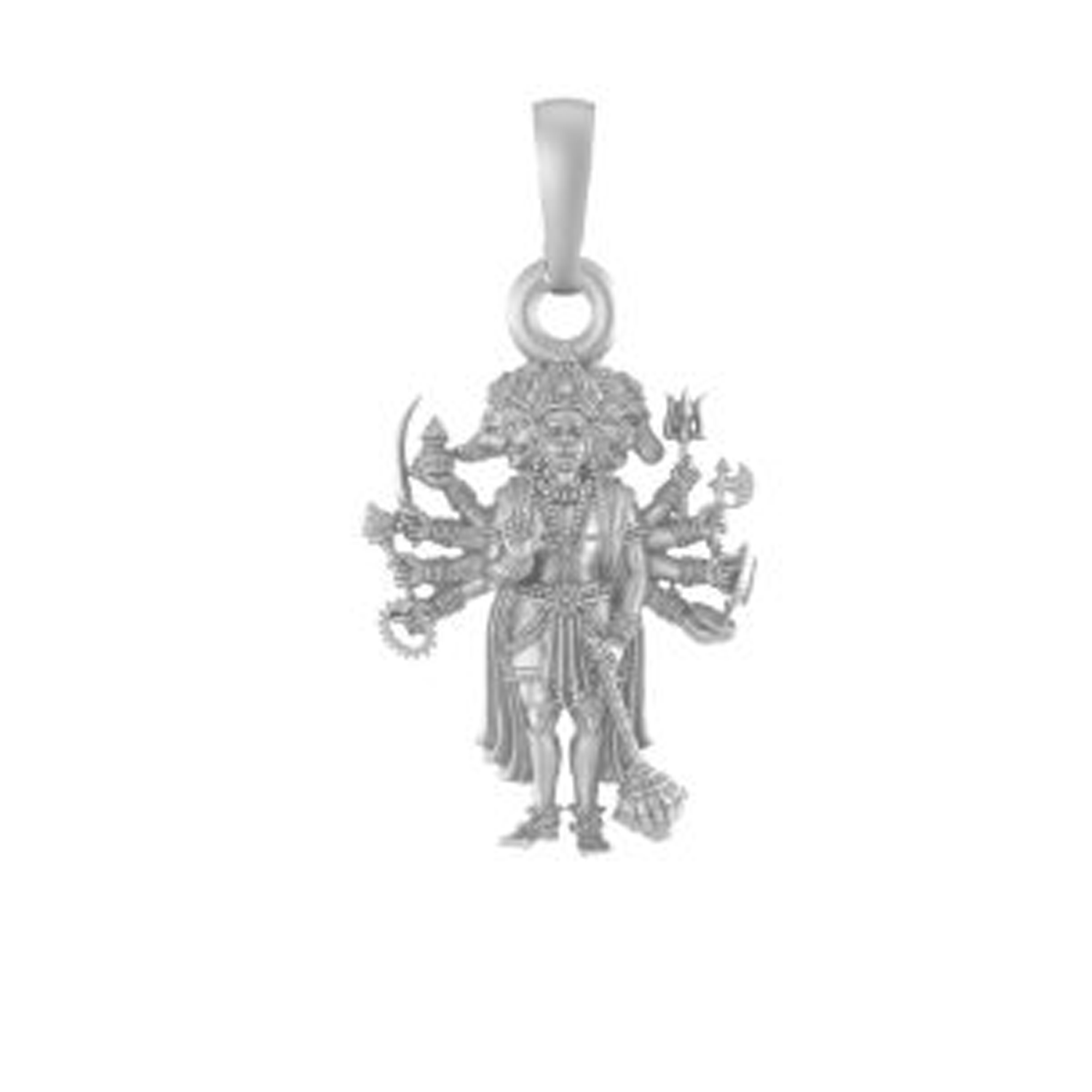 Akshat Sapphire 92.5% Pure Sterling Silver God Panchmukhi Hanuman (Big Size) Pendant for Men & Women