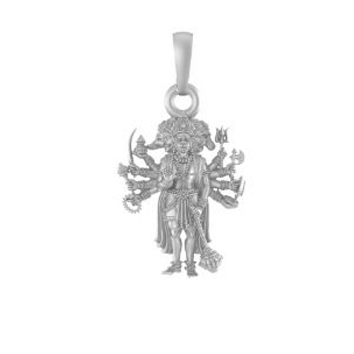 92.5% Pure Sterling Silver God Panchmukhi Hanuman/Bajrang Bali (Big Size) Pendant for Men & Women
