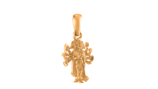 22 CT Gold Plated Silver (92.5% purity) God Panchmukhi Hanuman Pendant (Big Size) for Men