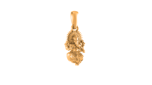 22 CT Gold Plated Silver (92.5% purity) God Ganesh Pendant (Big Size) for Men and Women