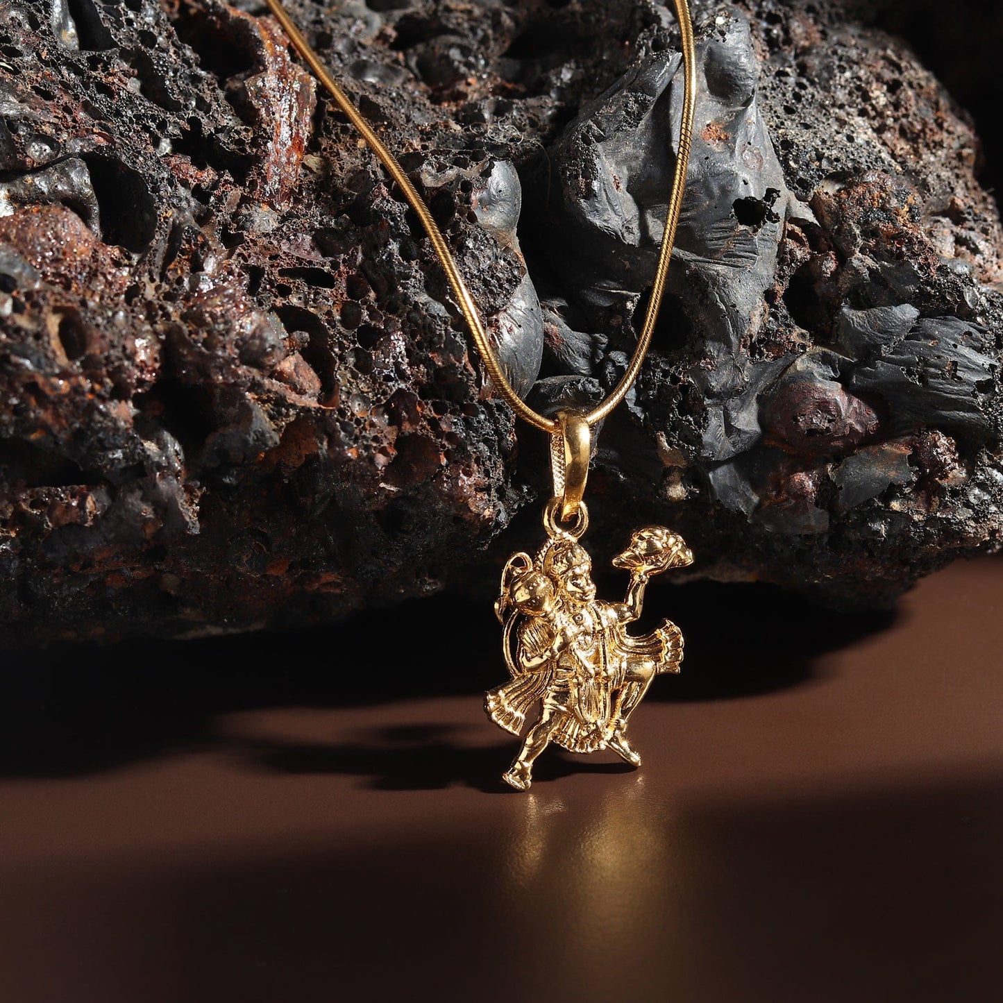 22 CT Gold Plated Silver (92.5% purity) God Hanuman/Bajrang Bali (Big Size) Pendant for Men