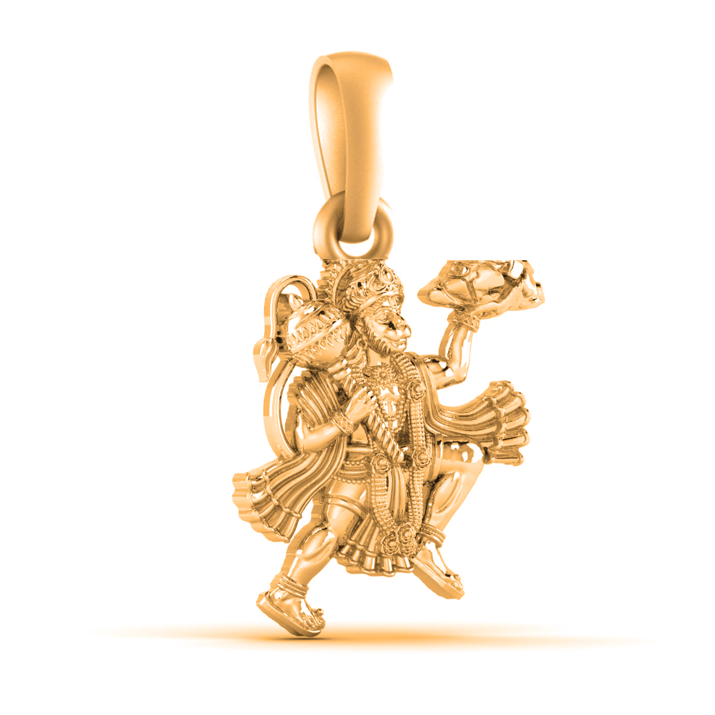 22 CT Gold Plated Silver (92.5% purity) God Hanuman/Bajrang Bali (Big Size) Pendant for Men