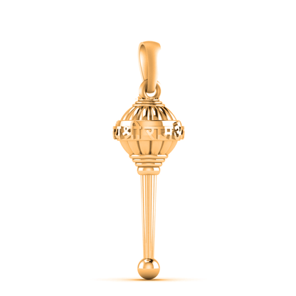 22 CT Gold Plated Silver (92.5% purity) God Hanuman/Bajrang Bali Gada Pendant (Big size) Pendant for Men