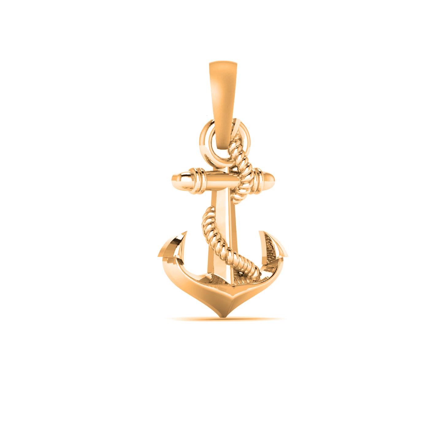22 CT Gold Plated Silver (92.5% purity) Ship Anchor Pendant (Big Size) for Men and Women