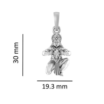 Akshat Sapphire 92.5% Pure Sterling Silver God Hanuman (Big Size) Pendant for Men and Boys