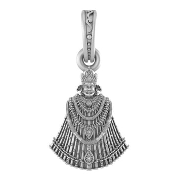 Akshat Sapphire Sterling Silver (92.5% purity) God Baba Khatu Shyam (Big Size) Pendant for Men & Women Pure Silver Lord Baba Khatu Shyam (Big Size) Locket for Good Health & Wealth