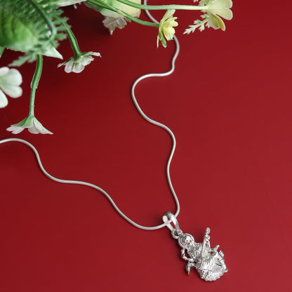 Pure Sterling Silver Goddess Saraswati Maa (Premium Big Size) Pendant for Men & Women by Akshat Sapphire – 92.5 Silver-PB7282