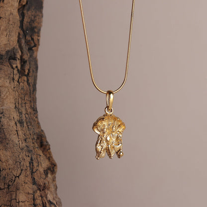 22 CT Gold Plated Silver (92.5% purity) God Vishnu Laxmi (Big Size) Pendant for Men and Women