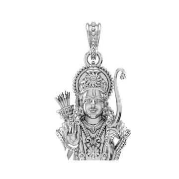 Akshat Sapphire 92.5% Pure Sterling Silver God Ram Pendant (Big Size) for Men & Women