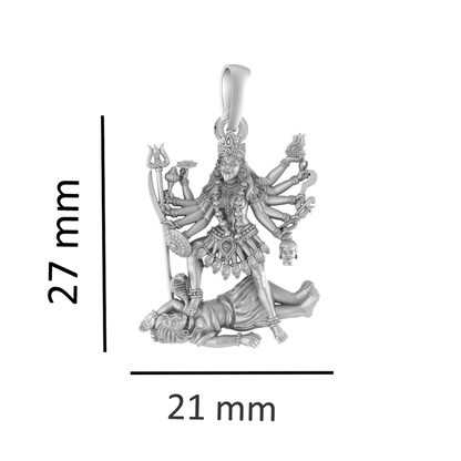 Akshat Sapphire 92.5% Pure Sterling Silver Goddess kali maa (Big Size) Pendant for Men & Women