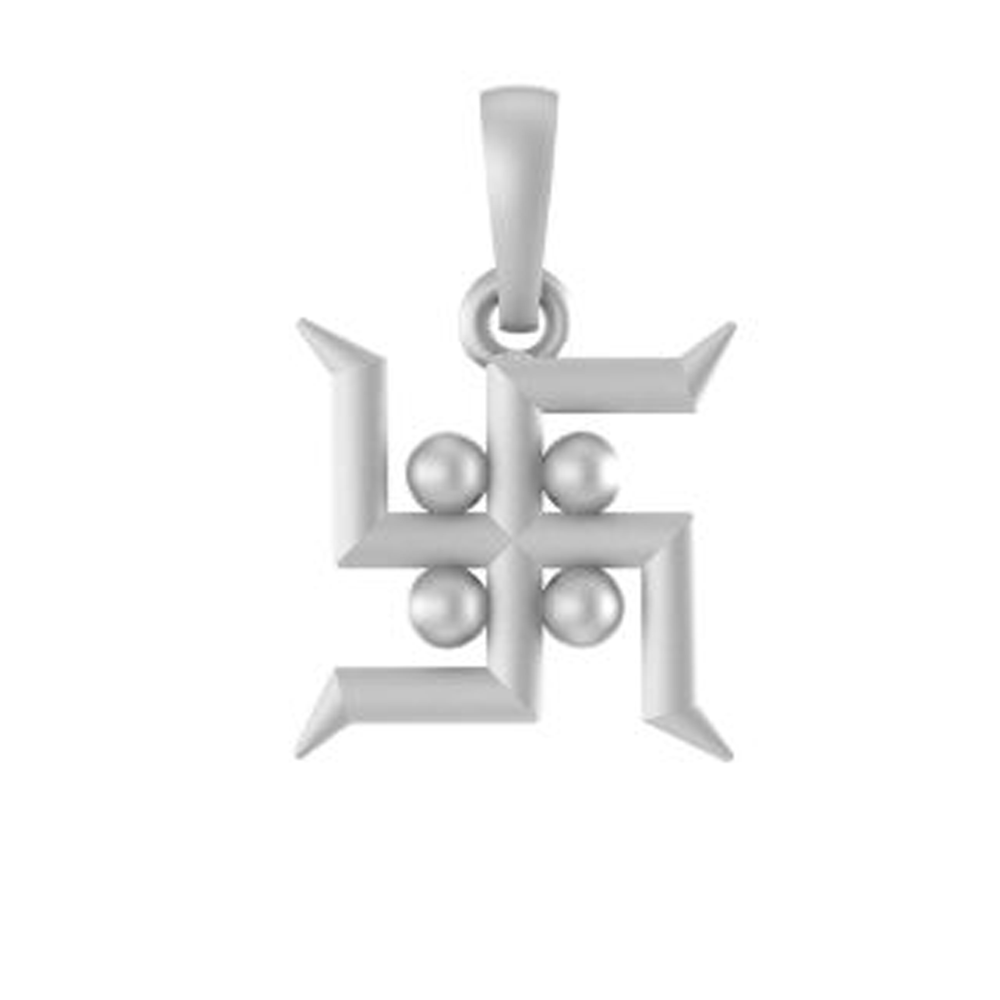 Akshat Sapphire 92.5% Pure Sterling Silver Spiritual Swastik Symbol (Big Size) Pendant for Men & Women