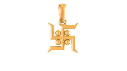 22 CT Gold Plated Silver (92.5% purity) Spiritual Swastik Symbol (Big Size) Pendant for Men and Women