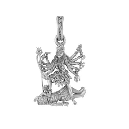 Akshat Sapphire 92.5% Pure Sterling Silver Goddess kali maa (Big Size) Pendant for Men & Women