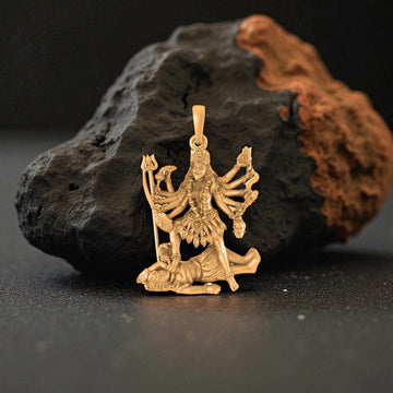 22 CT Gold Plated Silver (92.5% purity) Goddess Kali Maa Pendant (Big Size) for Men and Women