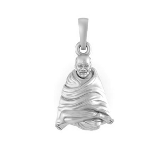 Akshat Sapphire 92.5% Pure Sterling Silver Neem Karoli Baba Pendant for Men & Women