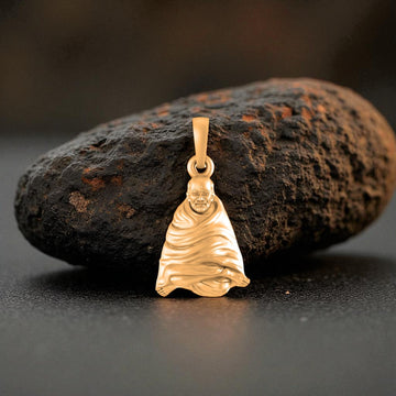 22 CT Gold Plated Silver (92.5% purity) Spiritual Neem Karoli Baba Pendant (Big Size) for Men and Women