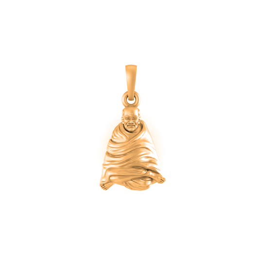 22 CT Gold Plated Silver (92.5% purity) Spiritual Neem Karoli Baba Pendant (Big Size) for Men and Women