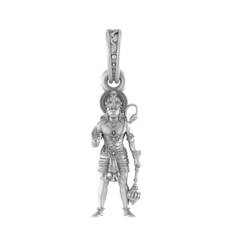Akshat Sapphire 92.5% Pure Sterling Silver God Hanuman (Big Size) Pendant for Men and Boys