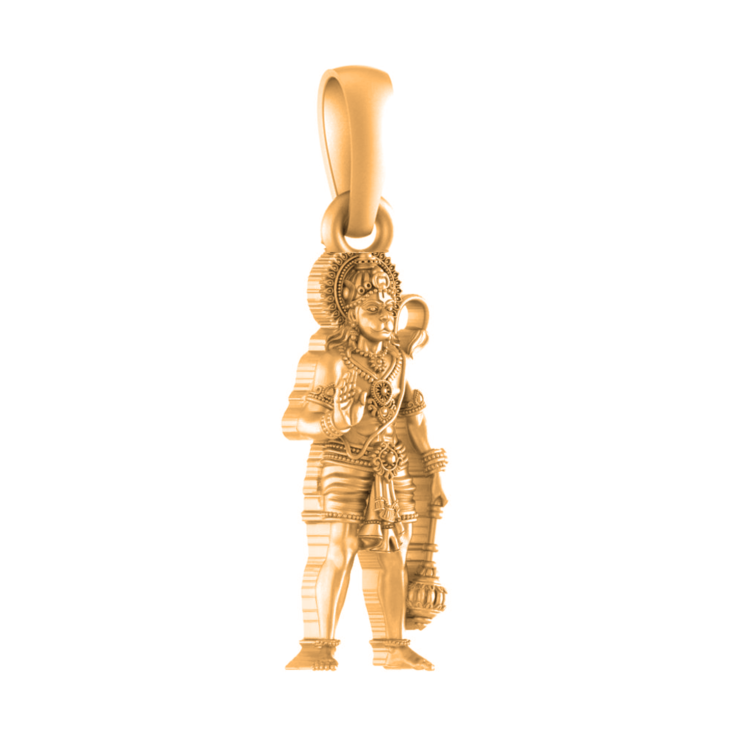 22 CT Gold Plated Silver (92.5% purity) God Hanuman/Bajrang Bali (Big Size) Pendant for Men