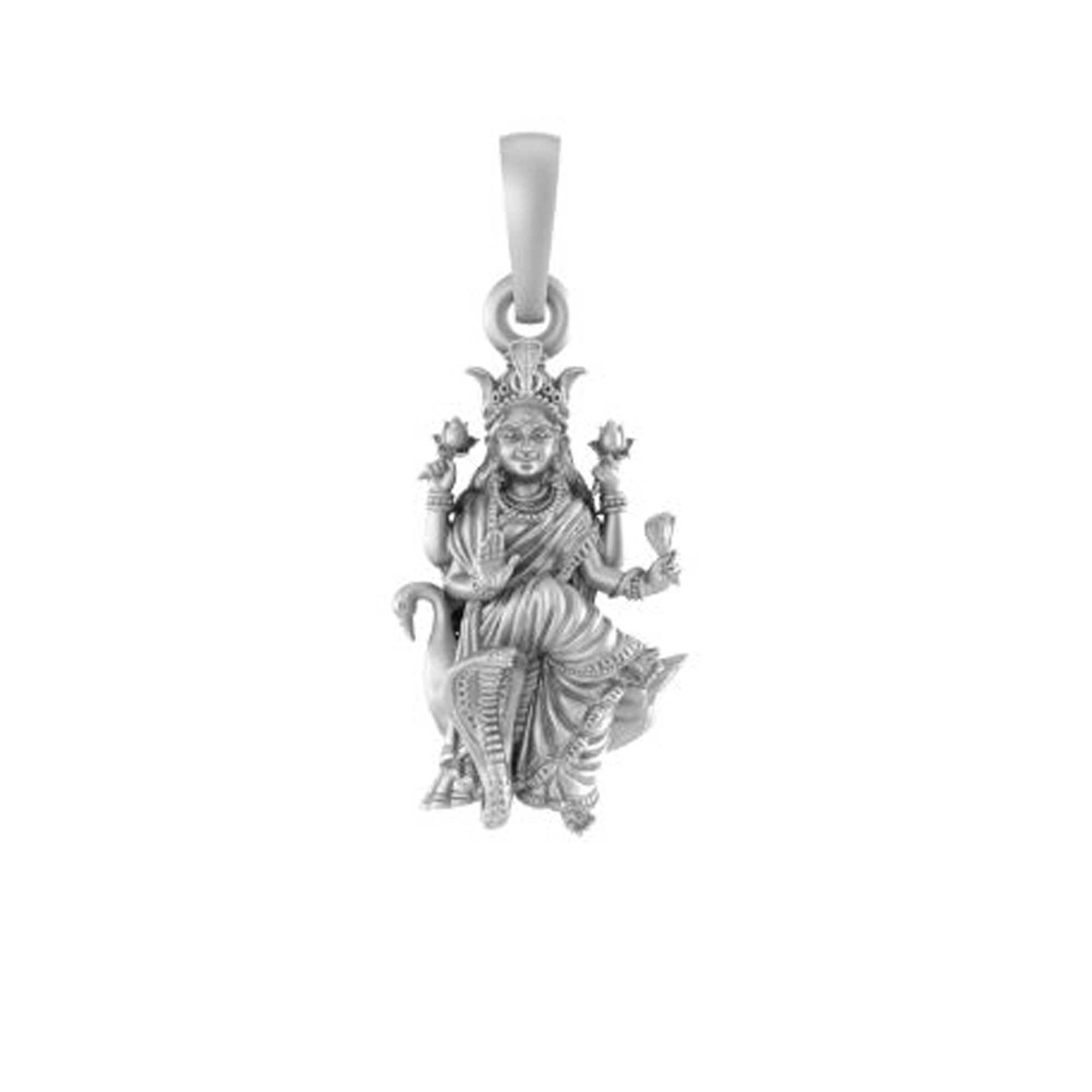 Akshat Sapphire 92.5% Pure Sterling Silver Goddess Mansa Devi Pendant(Big Size) for Men & Women
