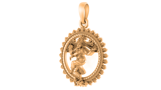 22 CT Gold Plated Silver (92.5% purity) God Nataraja  Pendant (Big Size) for Men and Women