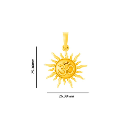 Akshat Sapphire 22 CT Gold Plated Silver (92.5% purity) Spiritual Sun Pendant (Big Size) for Men and Women