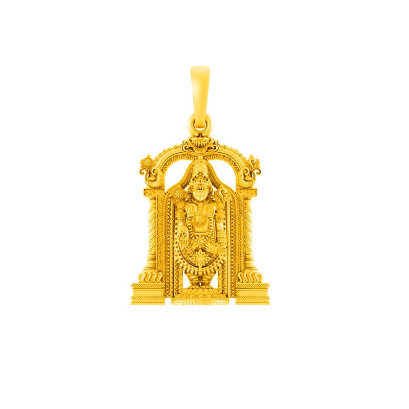 Akshat Sapphire 22 CT Gold Plated Silver (92.5% purity) God Bala ji Pendant (Big Size) for Men and Women