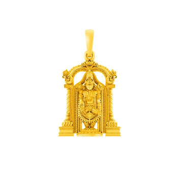 Akshat Sapphire 22 CT Gold Plated Silver (92.5% purity) God Bala ji Pendant (Big Size) for Men and Women