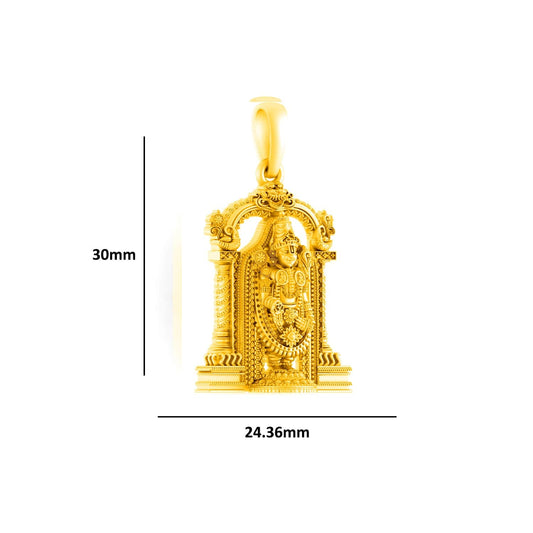 Akshat Sapphire 22 CT Gold Plated Silver (92.5% purity) God Bala ji Pendant (Big Size) for Men and Women