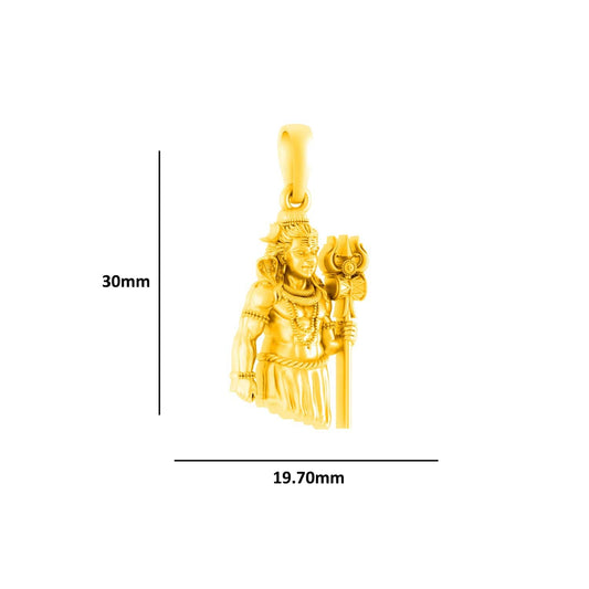 Akshat Sapphire 22 CT Gold Plated Silver (92.5% purity) God Shiva Pendant (Big Size) Pendant for Men and Women
