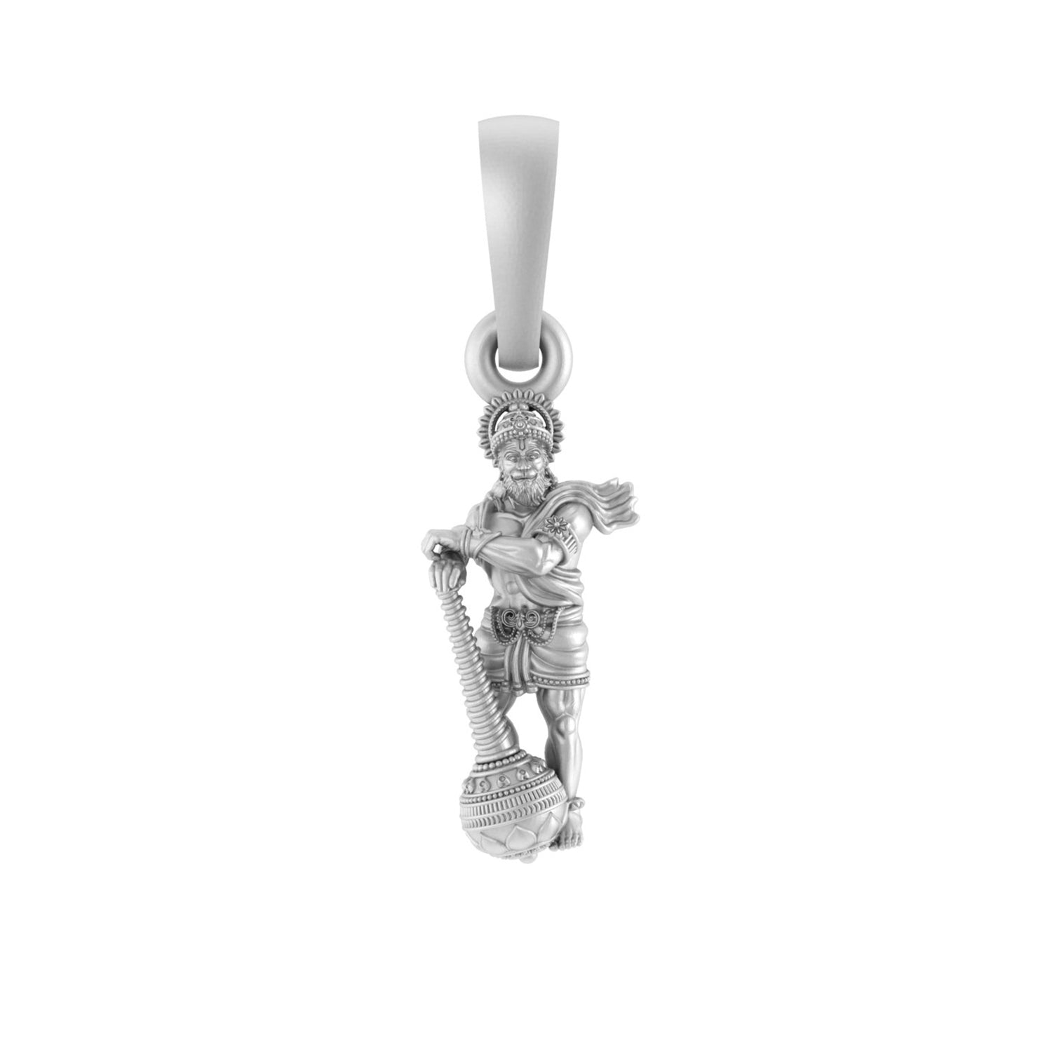 Akshat Sapphire Sterling Silver (92.5% purity) God Hanuman (Big Size) Pendant for Men Pure Silver Lord Bajrang Bali (Big Size) Locket for Good Health & Wealth