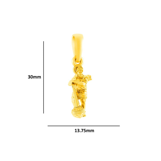 Akshat Sapphire 22 CT Gold Plated Silver (92.5% purity) God Hanuman  (Big Size) Pendant for Men