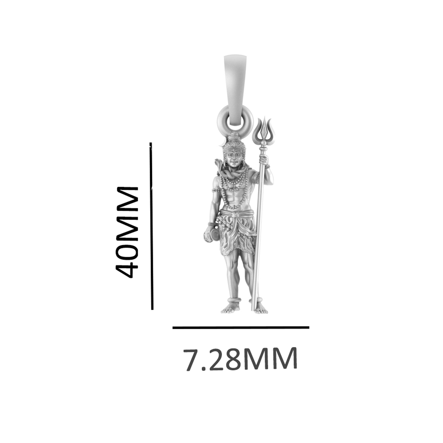 Akshat Sapphire Sterling Silver (92.5% purity) God Shiva Pendant (Big Size) for Men & Women Pure Silver Lord Shiv Locket (Big Size) for Good Health & Wealth