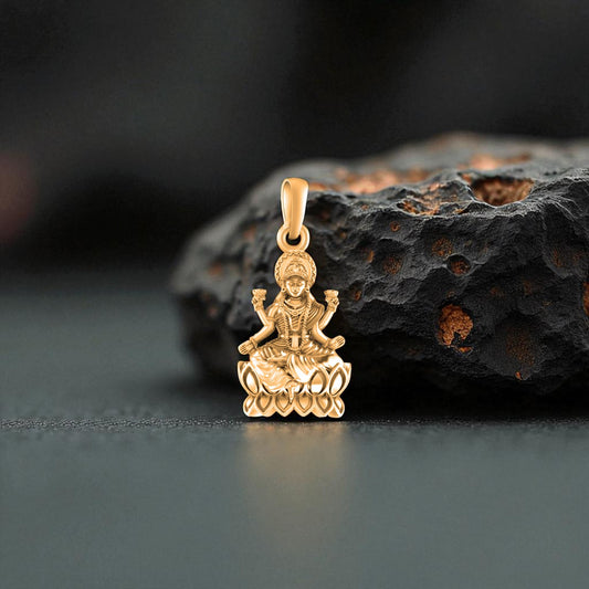 22 CT Gold Plated Silver (92.5% purity) Goddess Laxmi Ji Pendant for Men and Women