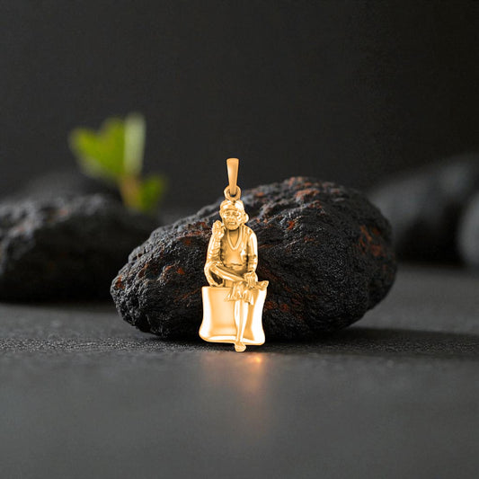 22 CT Gold Plated Silver (92.5% purity) God Sai baba Pendant for Men and Women