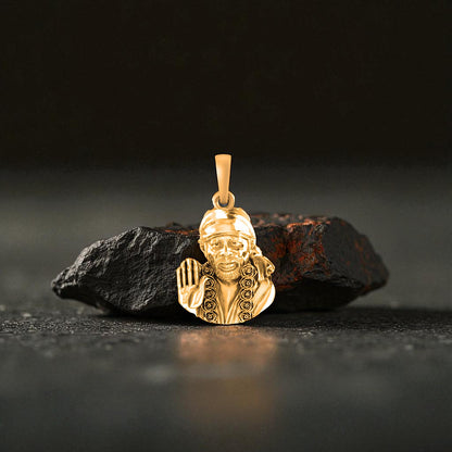 22 CT Gold Plated Silver (92.5% purity) God Sai baba Pendant for Men and Women