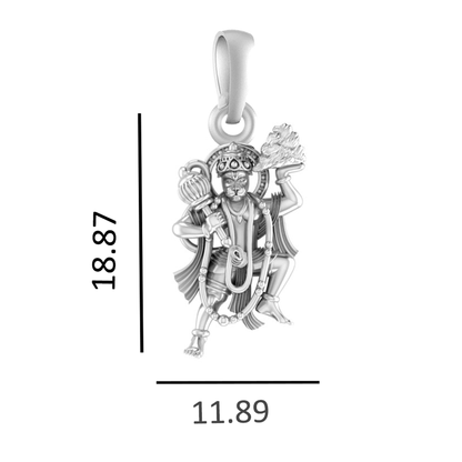 Pure Sterling Silver God Hanuman (Regular Size) Pendant for Men by Akshat Sapphire – 92.5 Silver-PM7065