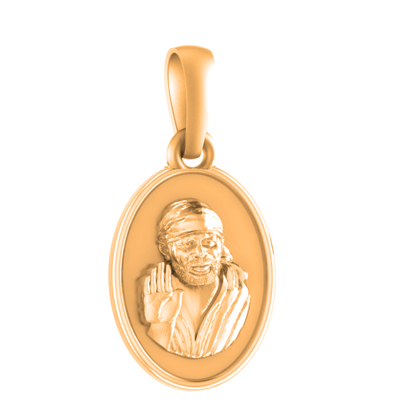 22 CT Gold Plated Silver (92.5% purity) God Sai baba Pendant for Men and Women