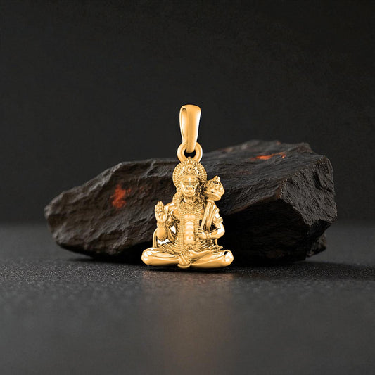 22 CT Gold Plated Silver (92.5% purity)God Hanuman Pendant for Men