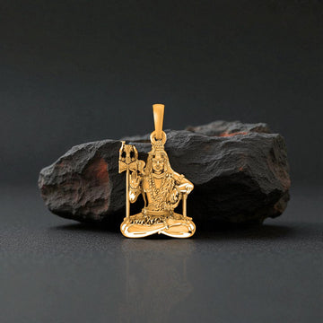 22 CT Gold Plated Silver (92.5% purity) God Shiva Pendant for Men and Women