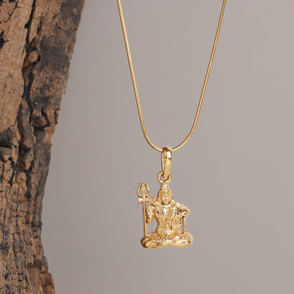 22 CT Gold Plated Silver (92.5% purity) God Shiva Pendant for Men and Women