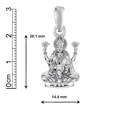 Sterling Silver (92.5% purity) God Laxmi Ji Pendant for Men & Women Pure Silver Lord Laxmi Locket for Good Health & Wealth
